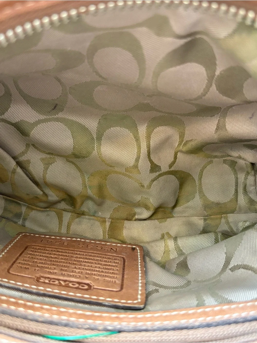 Coach Tan Leather Hobo Bag with Dark Brown Strap